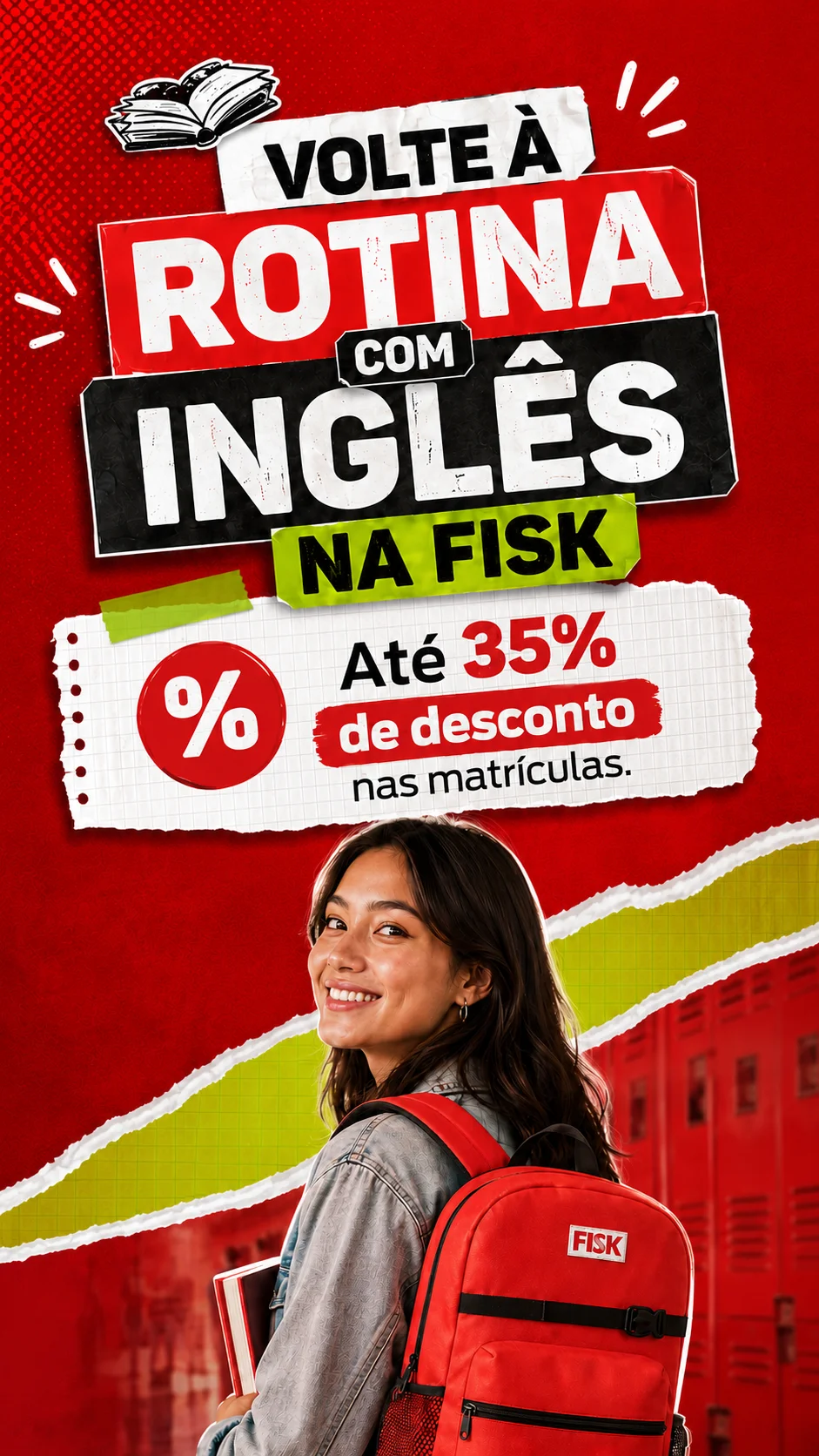 Volte à Rotina com Inglês na Fisk - Até 35% de desconto nas matrículas